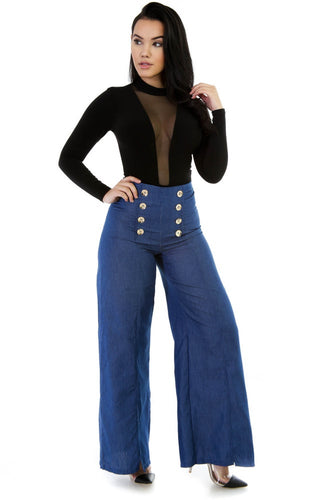 BUTTON UP DENIM JEANS